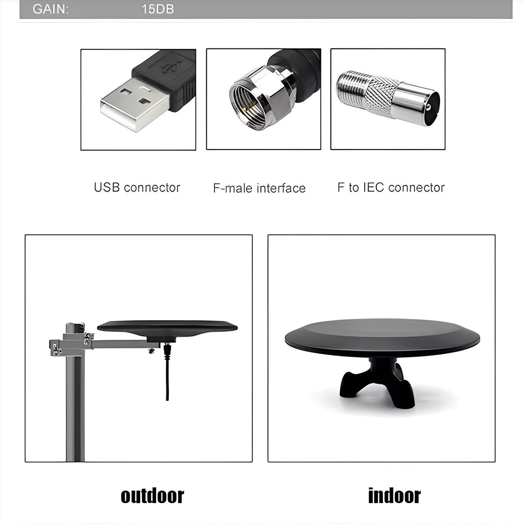 Digital Outdoor HDTV Antenna for Long-Range Signal Capture and Reception