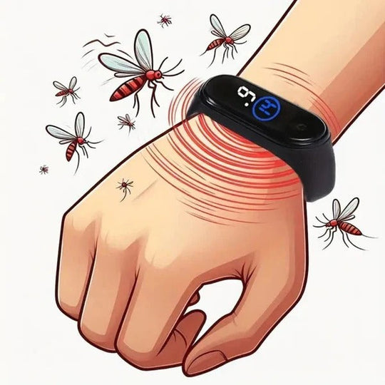 Wearable Ultrasonic Mosquito Deterrent Wristband with Clip-On Design