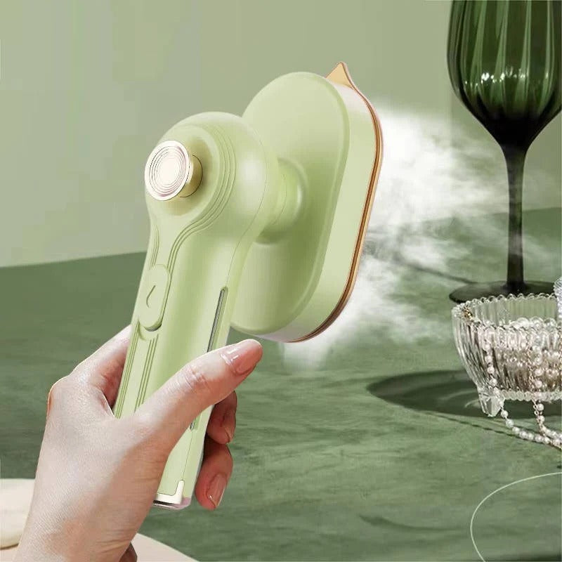 Portable Garment Steamer with Rotating Handle and Visible Water Tank