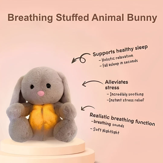 Stuffed Animal Bunny with Breathing Motion Feature