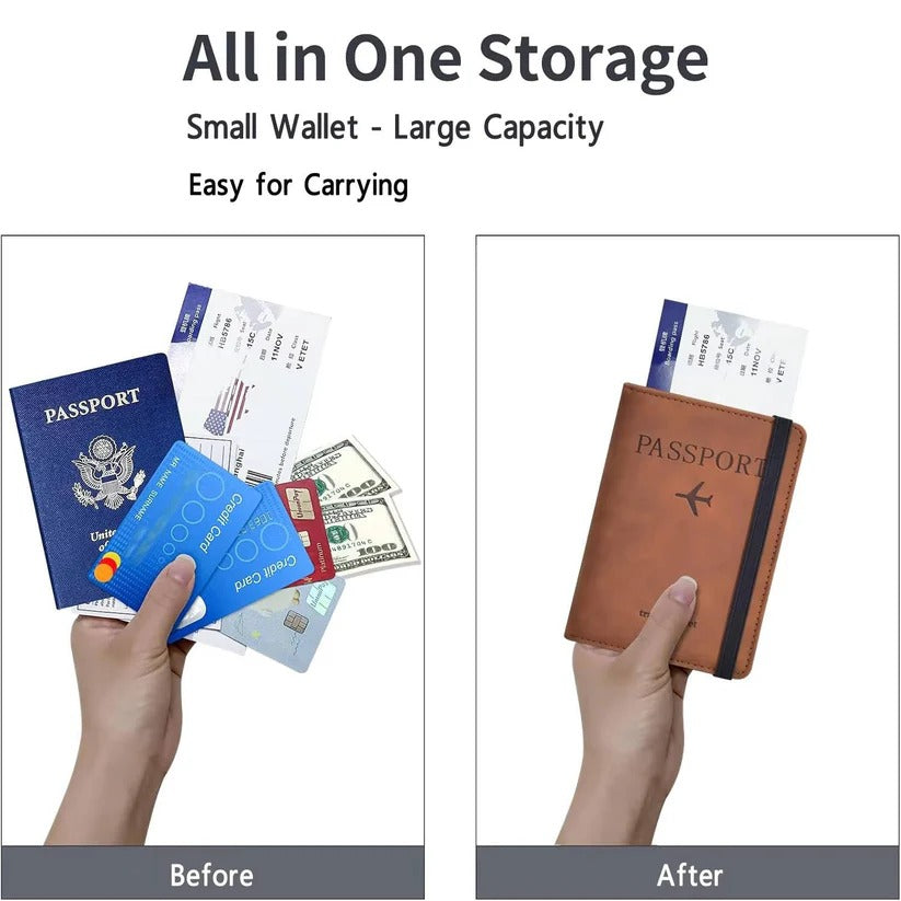 Unisex Slim Travel Passport Wallet with Card Slots