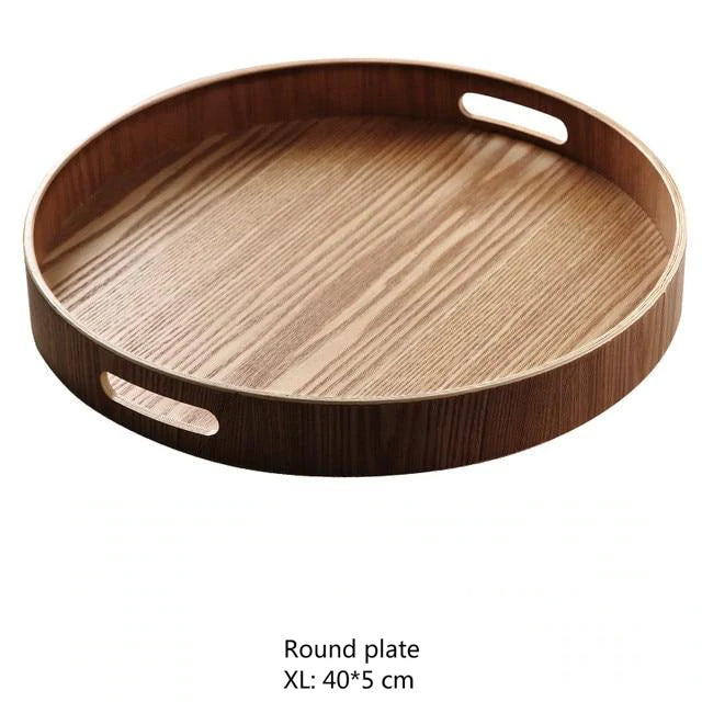 Slim Round Wooden Serving Trays
