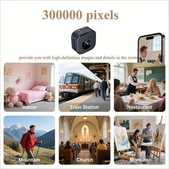 Mini 4K Wi-Fi Indoor Security Camera with Night Vision and Motion Alerts
