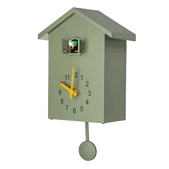 Ornamental Wall Clock with Bird Accent and Adjustable Sound