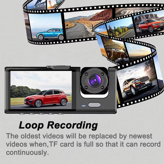 Dual Lens Dash Camera Front and Rear with 2 Inch Screen and Parking Monitor