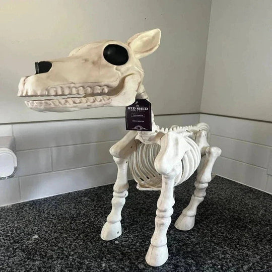 Spooky Halloween Cow and Horse Skeleton Decorative Prop