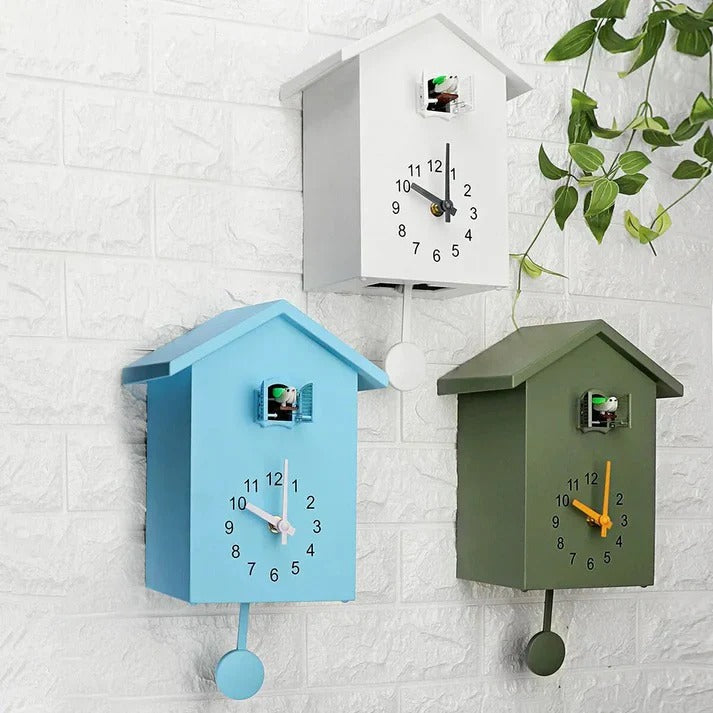 Ornamental Wall Clock with Bird Accent and Adjustable Sound