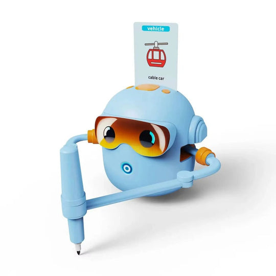 Kids Voice Guided Drawing Robot with 100 Art Cards and Markers