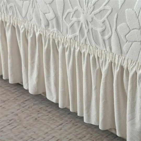 Jacquard Sofa Slipcover with Sunflower Pattern and Skirt