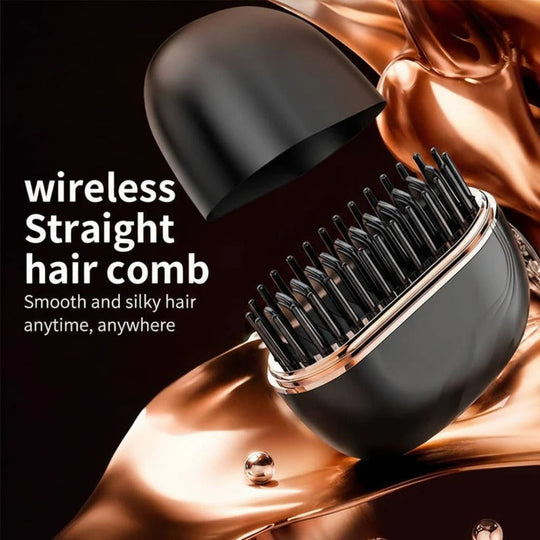 Compact Cordless Heated Straightening Comb, USB Rechargeable