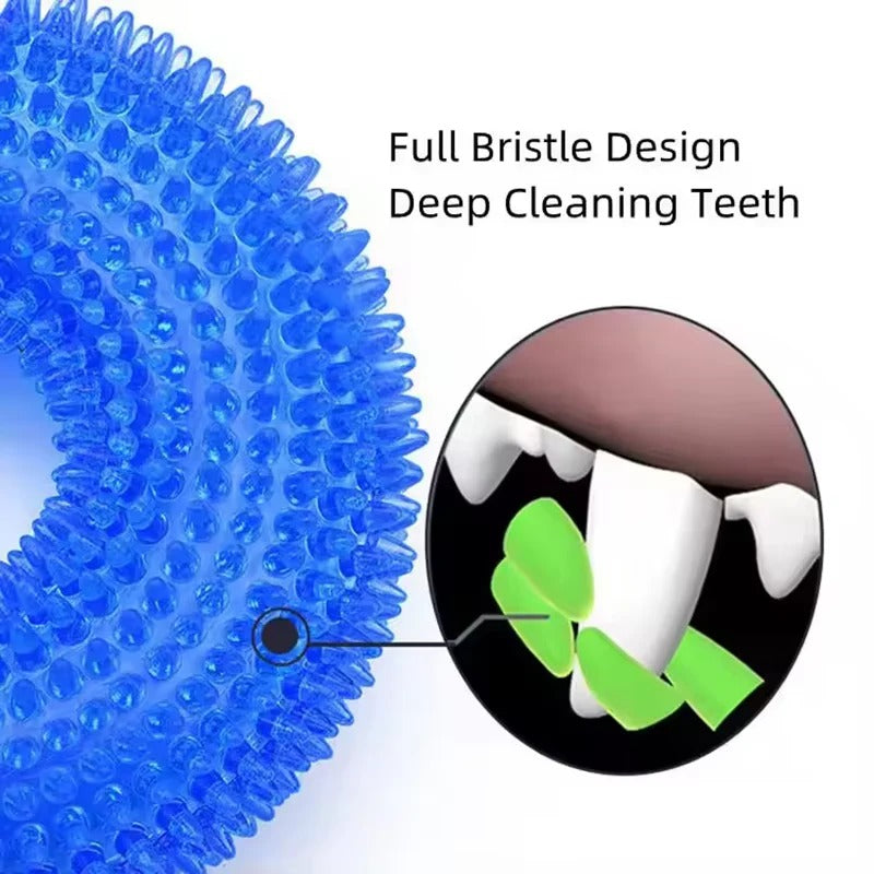 Rubber Dog Chew Ring Toy with Built-In Squeaker