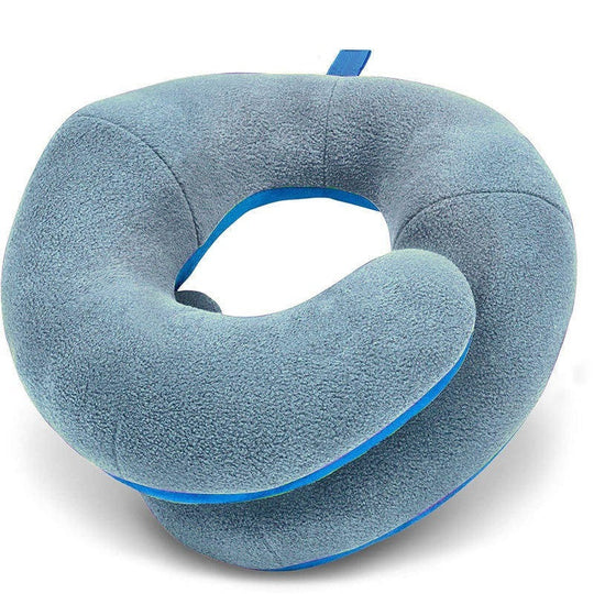 Adjustable Travel Neck Pillow with Reversible Microfleece Cover