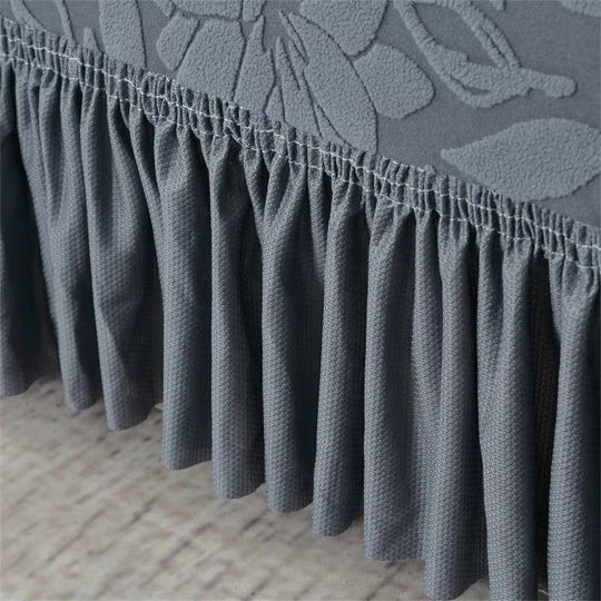 Jacquard Sofa Slipcover with Sunflower Pattern and Skirt
