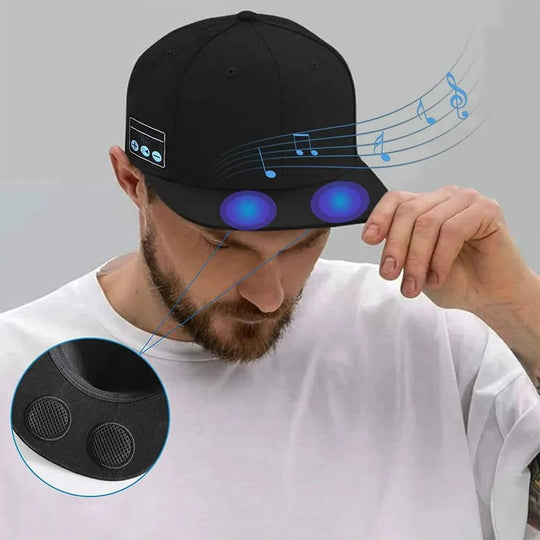 Bluetooth Speaker Baseball Cap with Open Ear Audio and Mic