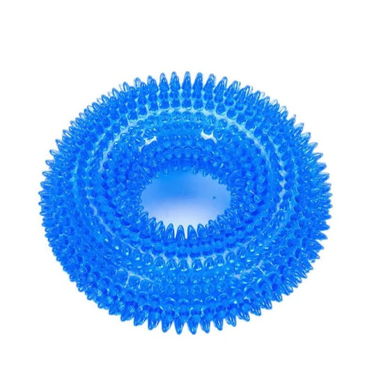 Rubber Dog Chew Ring Toy with Built-In Squeaker
