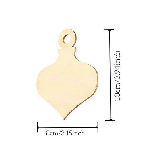Unfinished Wooden Ornament Blanks for DIY Crafts, 10 Piece Set