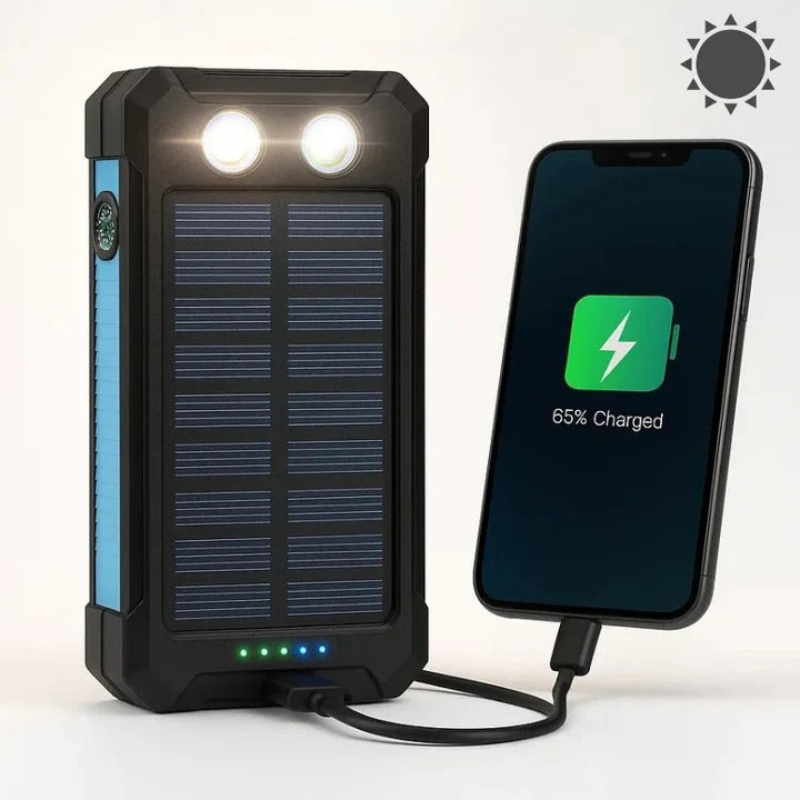 Solar Power Bank Charger with Waterproof Design