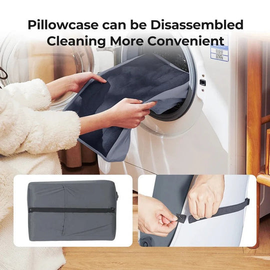 Portable Inflatable Camp Pillow with Dual Valve and Washable Cover