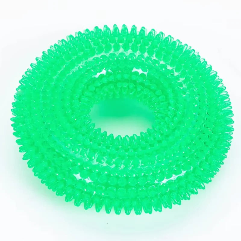 Rubber Dog Chew Ring Toy with Built-In Squeaker