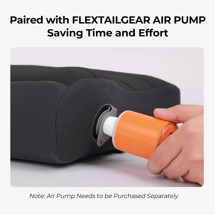 Portable Inflatable Camp Pillow with Dual Valve and Washable Cover
