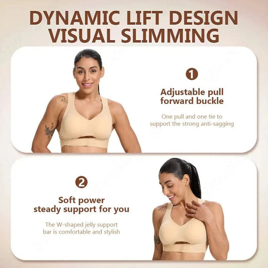 Full Coverage Wireless Sports Bra with Posture Support and Breathable Yoga Design