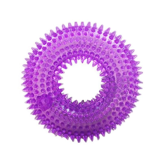 Rubber Dog Chew Ring Toy with Built-In Squeaker