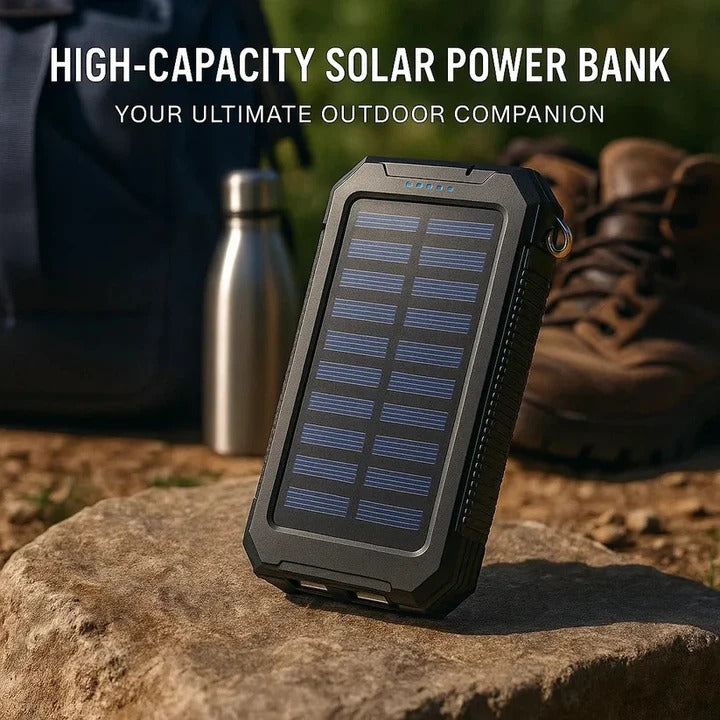 Solar Power Bank Charger with Waterproof Design