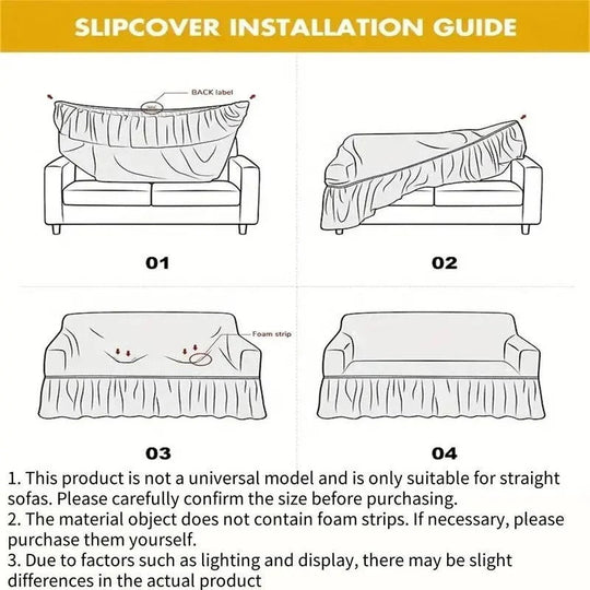 Jacquard Sofa Slipcover with Sunflower Pattern and Skirt