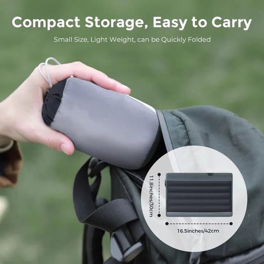 Portable Inflatable Camp Pillow with Dual Valve and Washable Cover