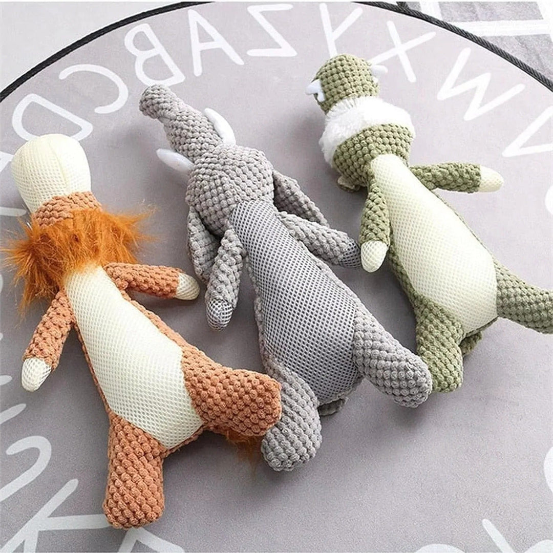 Plush Dog Toy with Built-In Squeaker for Indoor Play and Fetch