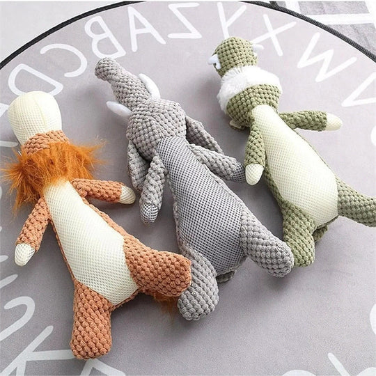Plush Dog Toy with Built-In Squeaker for Indoor Play and Fetch