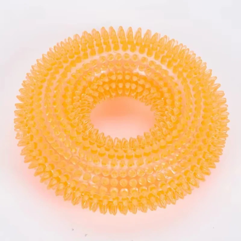 Rubber Dog Chew Ring Toy with Built-In Squeaker