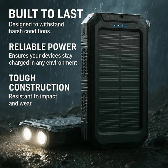 Solar Power Bank Charger with Waterproof Design