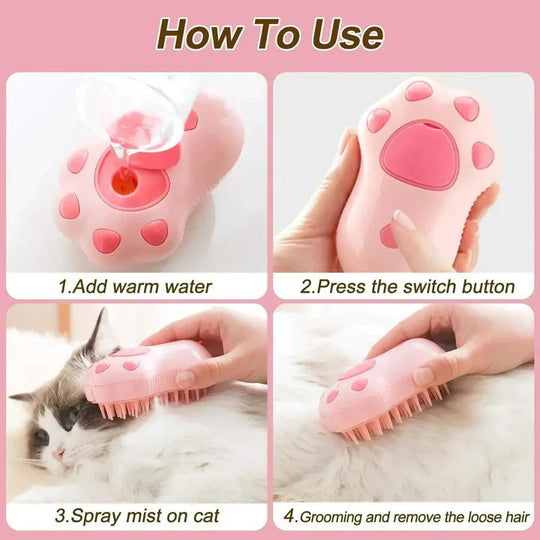 Steam Pet Grooming Brush for Dogs