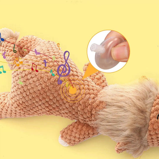 Plush Dog Toy with Built-In Squeaker for Indoor Play and Fetch