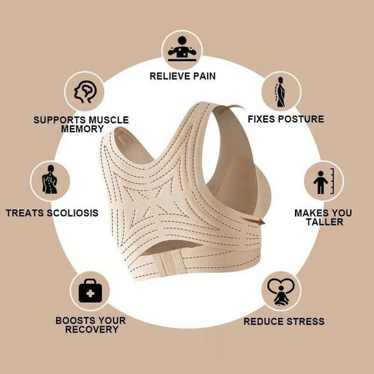 Full Coverage Wireless Sports Bra with Posture Support and Breathable Yoga Design