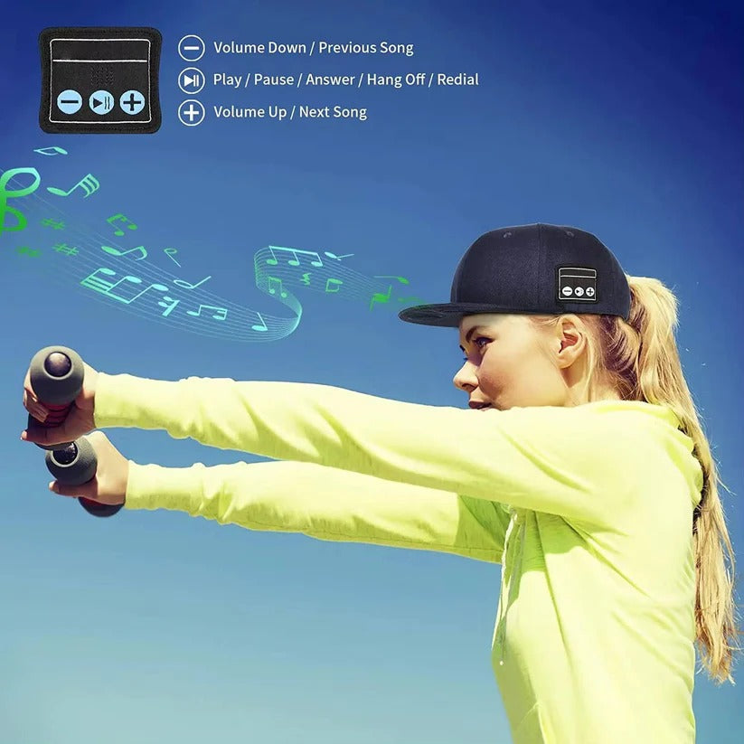 Bluetooth Speaker Baseball Cap with Open Ear Audio and Mic