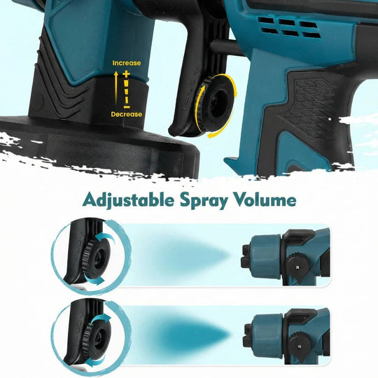 Battery Powered Paint Sprayer with 3 Interchangeable Nozzles and Multiple Spray Modes