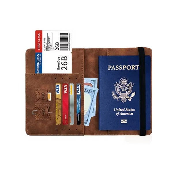 Unisex Slim Travel Passport Wallet with Card Slots