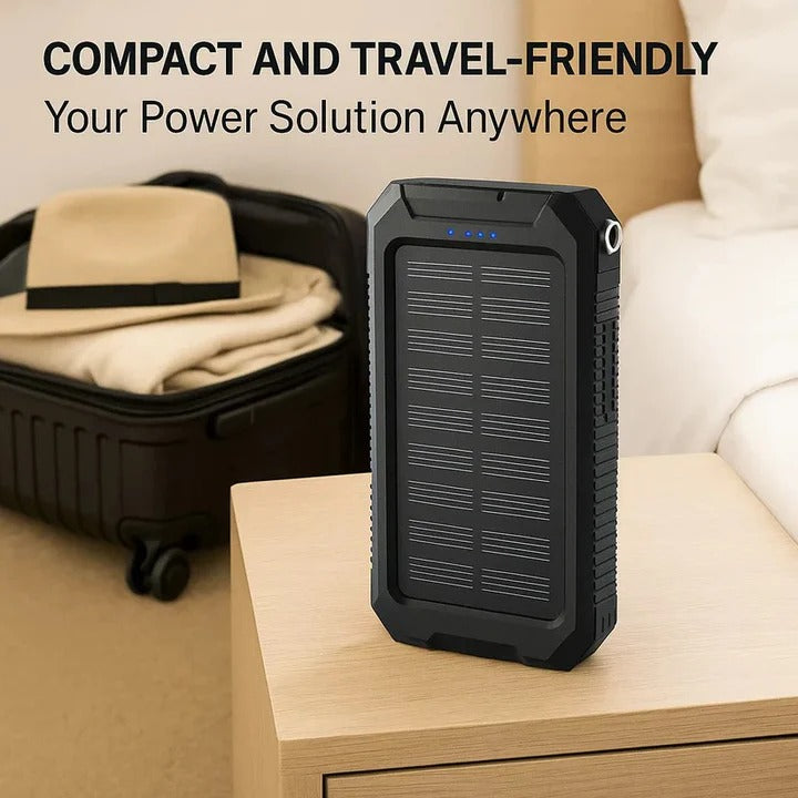Solar Power Bank Charger with Waterproof Design
