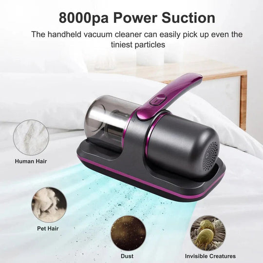 Cordless UV Vacuum Cleaner with 2 Speeds for Mattress and Sofa Care