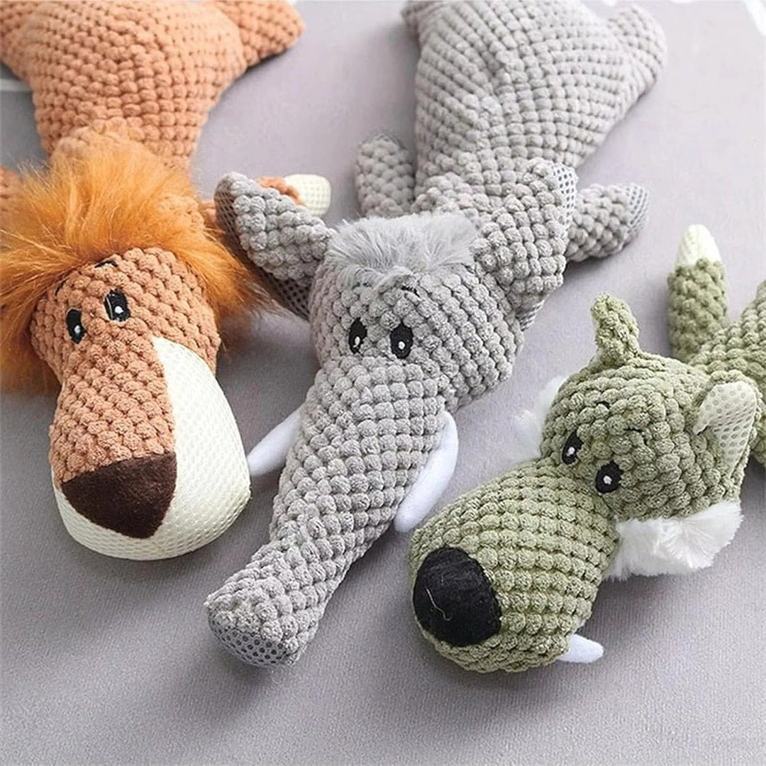 Plush Dog Toy with Built-In Squeaker for Indoor Play and Fetch