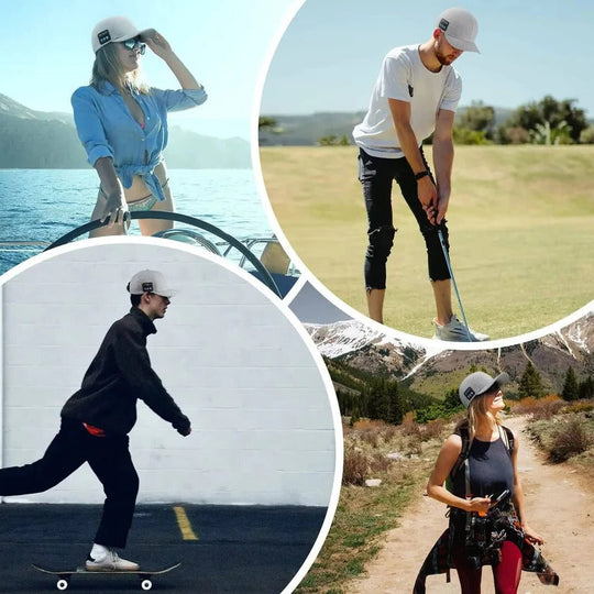 Bluetooth Speaker Baseball Cap with Open Ear Audio and Mic