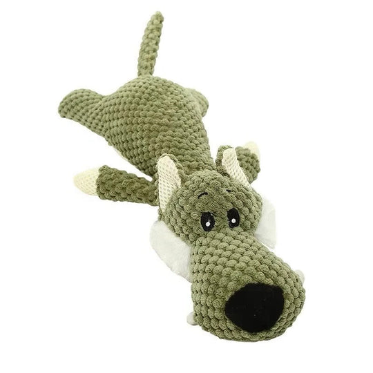 Plush Dog Toy with Built-In Squeaker for Indoor Play and Fetch