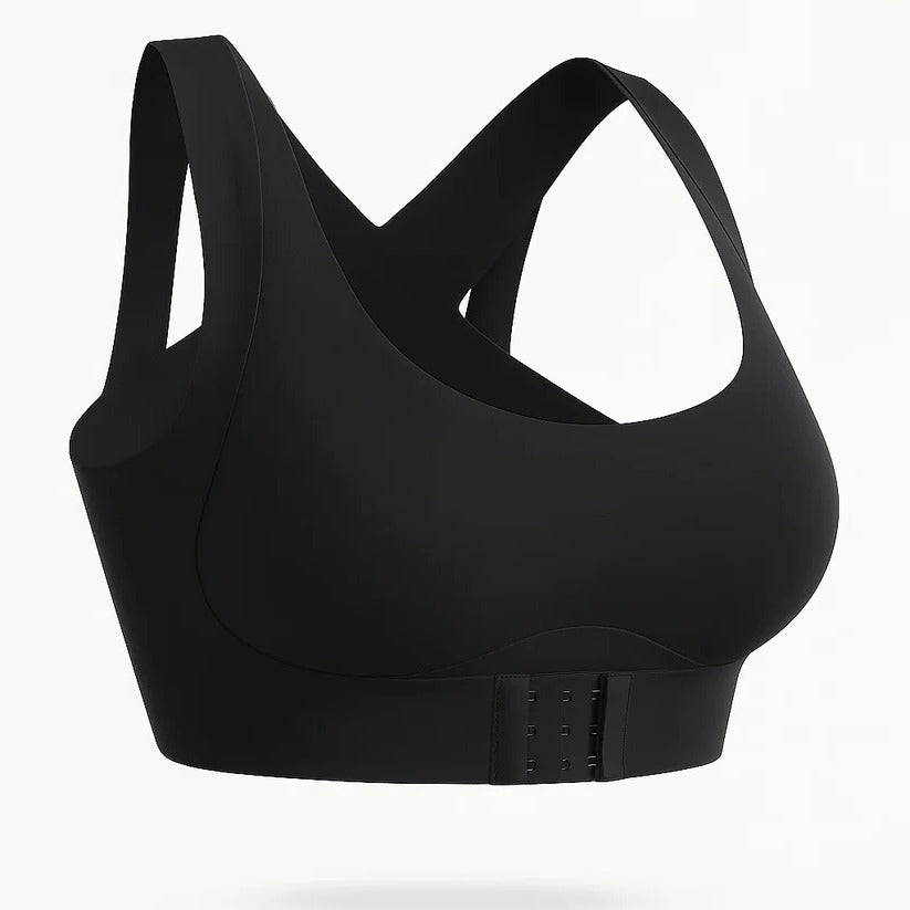 Full Coverage Wireless Sports Bra with Posture Support and Breathable Yoga Design