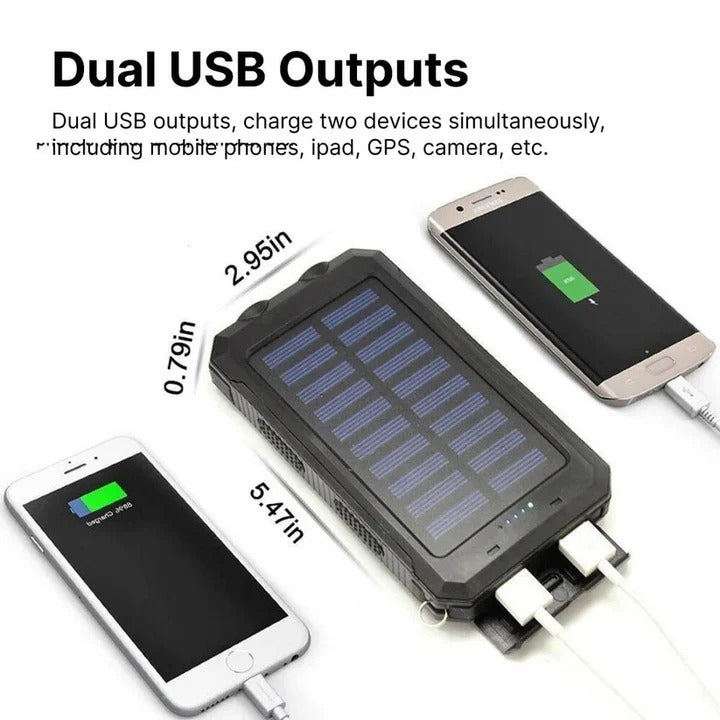 Solar Power Bank Charger with Waterproof Design