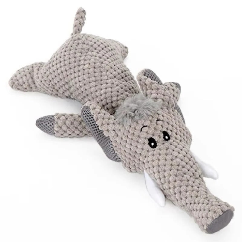 Plush Dog Toy with Built-In Squeaker for Indoor Play and Fetch