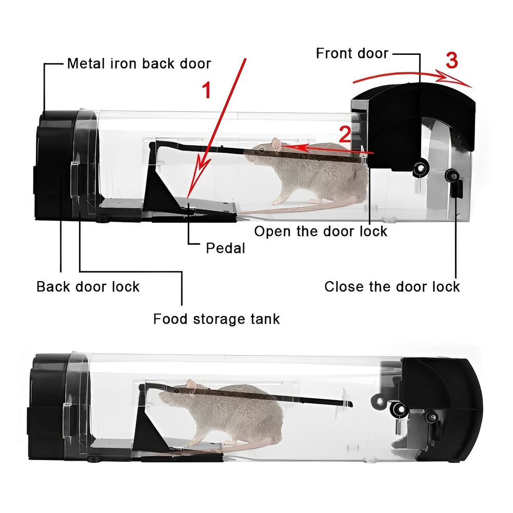 Reusable Mouse Catch Trap with Self Locking Door