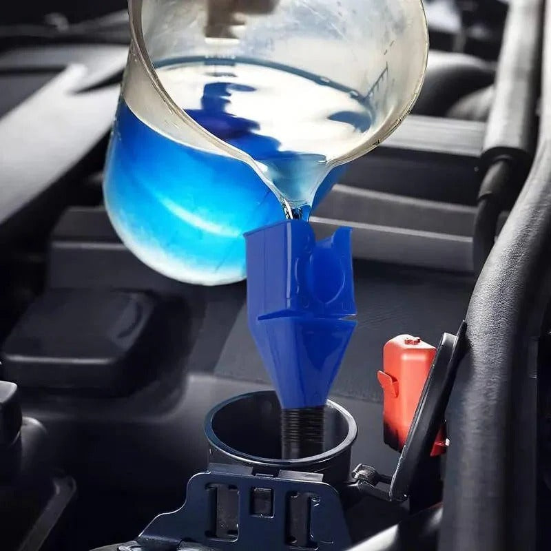 Flexible Hose Oil Funnel with Wide Mouth and Locking Clip