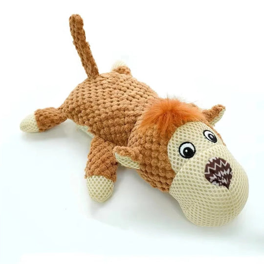 Plush Dog Toy with Built-In Squeaker for Indoor Play and Fetch